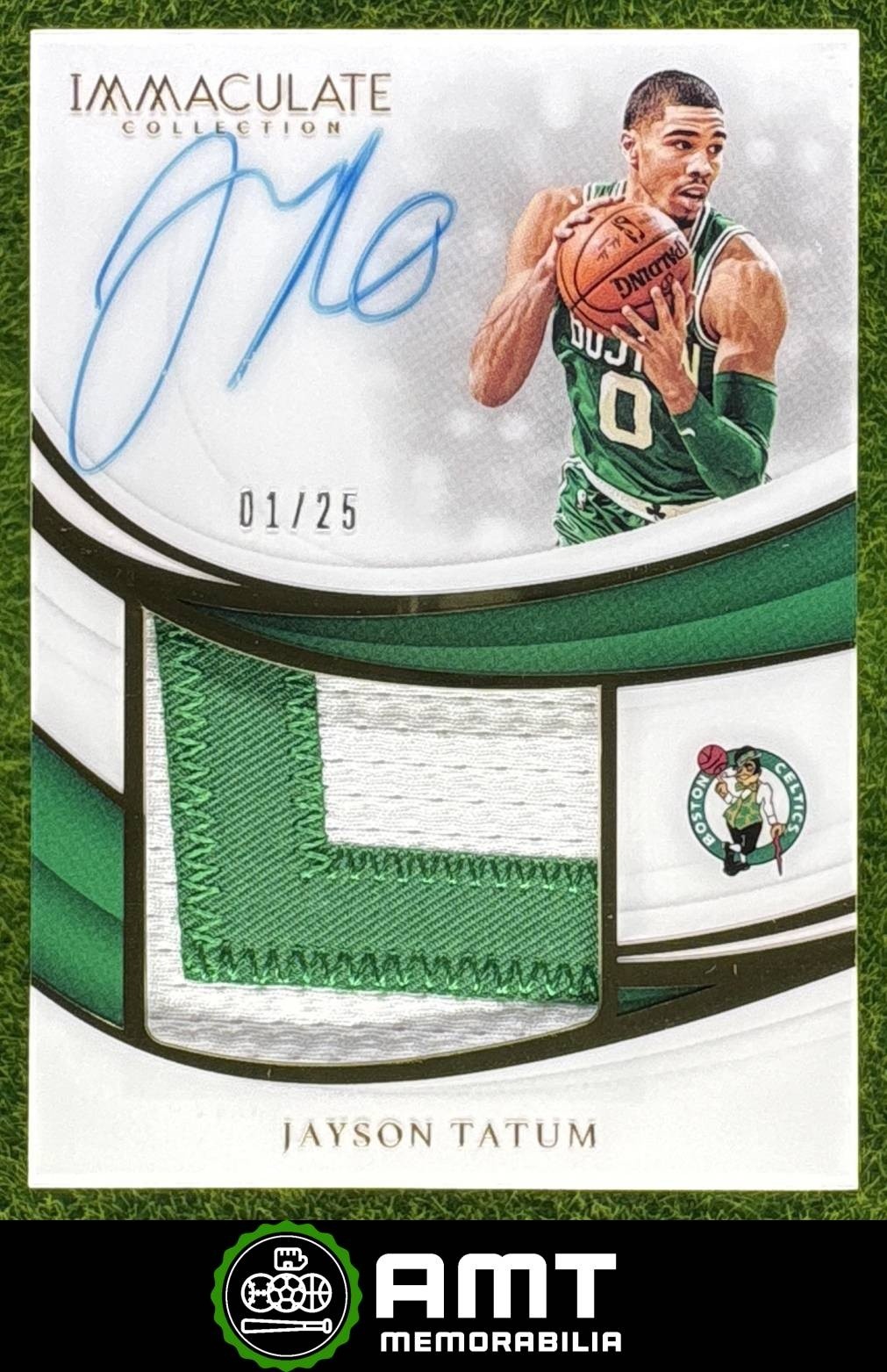 Jayson Tatum 2018-19 Panini Immaculate 1/25 Premium Patch Auto Celtics #PP-JTT