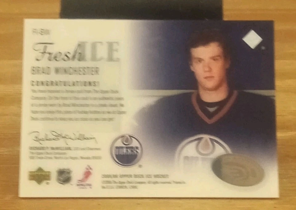 2005-06 Upper Deck Ice Fresh Ice Jerseys Brad Winchester Edmonton Oilers - Image 2 of 3
