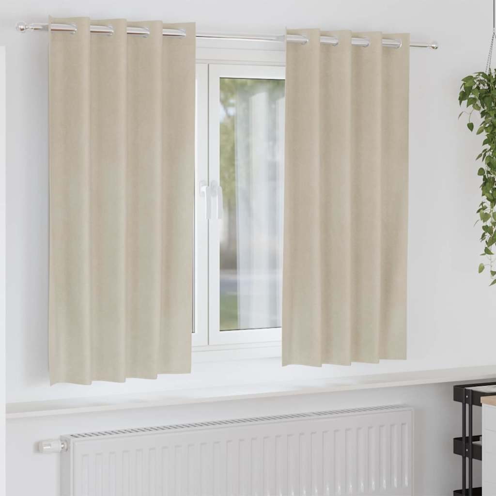 Tende oscuranti 2 pcs Crema 140 x 175 cm Velluto