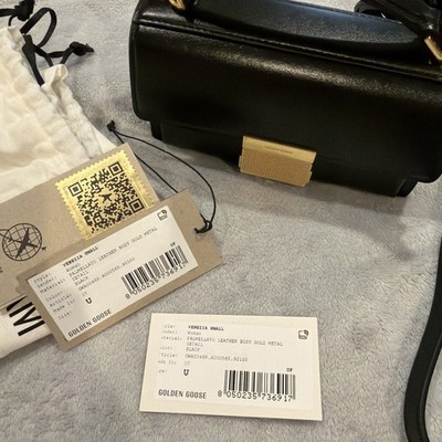 Golden Goose Venezia Small Black Leather Gold Metal Bag! BNWT!