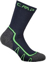 Trekking Socken Kinder Cmp Poly Mid Blau-GrüN Fluo Gr. 25/27