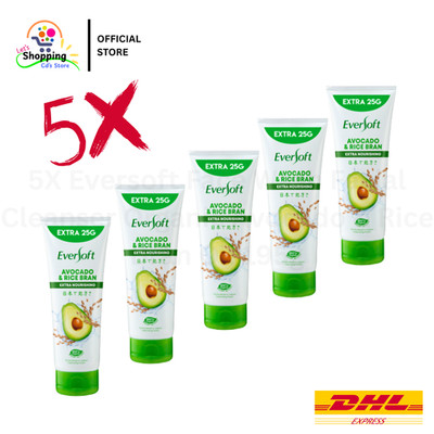 5X Eversoft Face Wash Facial Cleanser Organic Avocado & Rice Bran Oil 195g - DHL