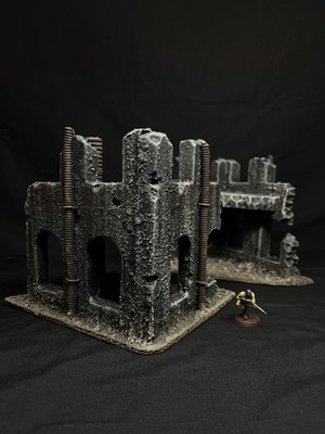 Warhammer 40K Compatible Corner Ruins Terrain Painted Tabletop Wargaming Scenery