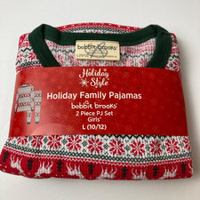 Holiday Style Bobbie Brooks Girl&rsquo;s 2 Piece Pajama Set Reindeer Print Large 10/12