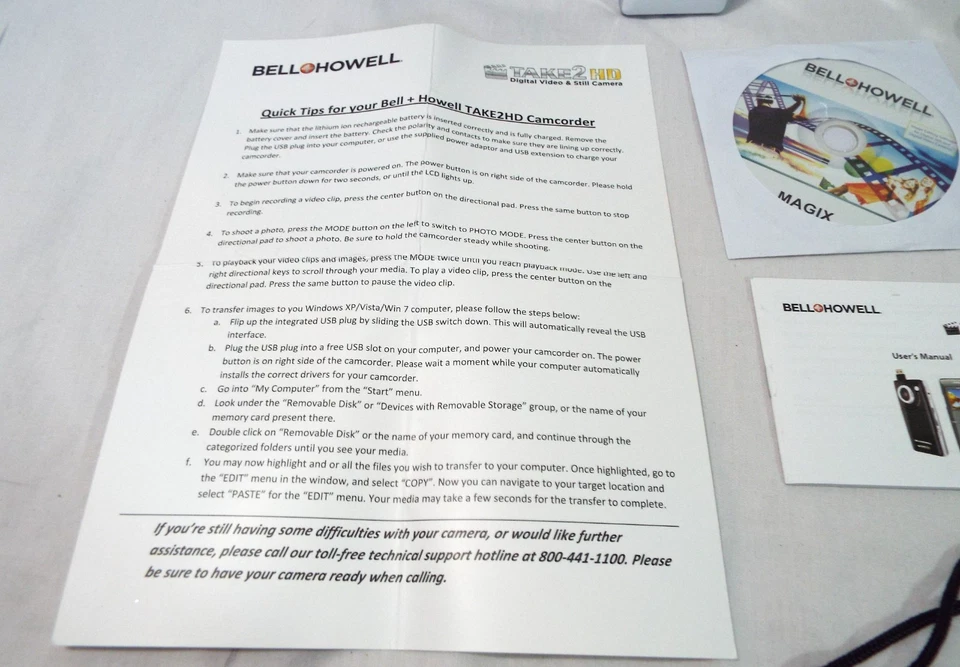 Bell + Howell Take 2 HD digital video + Still Camera 4X Zoom Not Tested PreOwned - Image 2 of 4