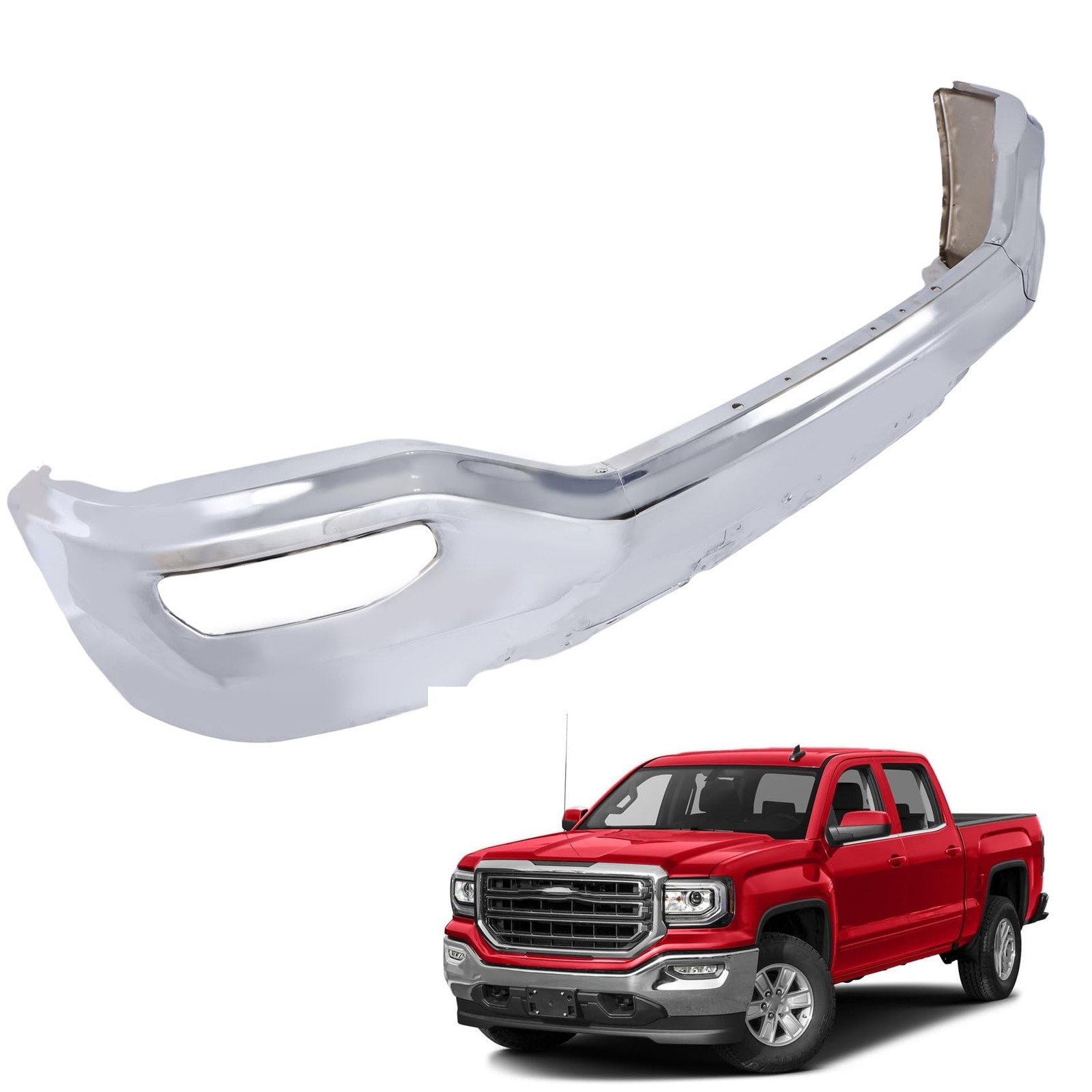 Front Bumper Cover for Sierra 1500 2016-2018 No Sensor Fog Light Hole 23243501