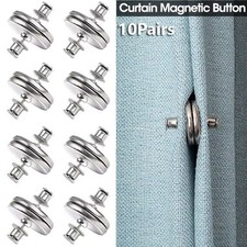 10 Pairs Magnetic Button Clips Curtain Tongs Pin Magnetic Hook Fix Fastener