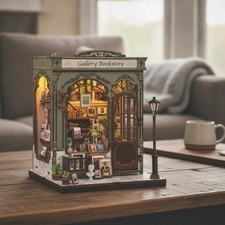 Book Nook Kit - DIY Miniature House Dollhouse Kit for Adults  Library Bookst...