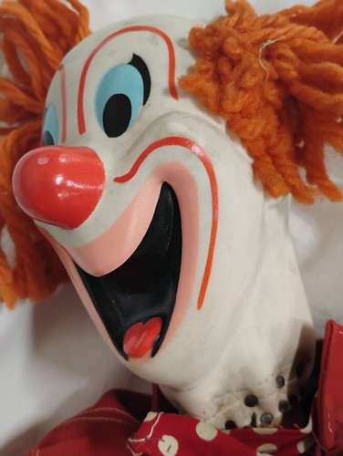 Bambola pieghevole vintage rara originale "Bozo il clown", SCERIFFO BOZO, DA RIPARARE - Foto 2 di 5