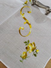 Vgt S Monogram Gold Embroidery White Batiste Hankie Handkerchief