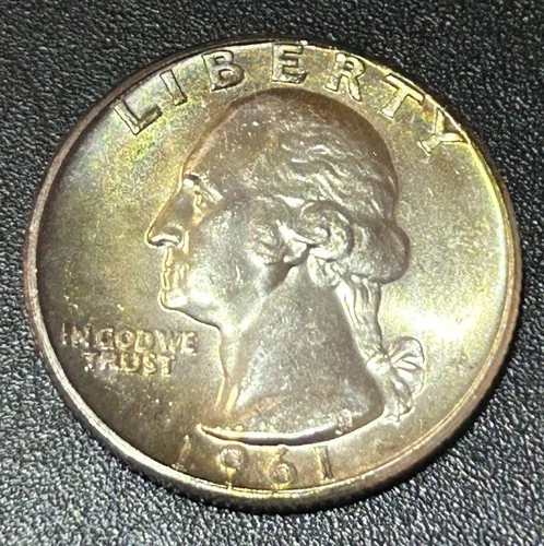 1961  Washington Quarter - BU Condition - Some Toning -Silver