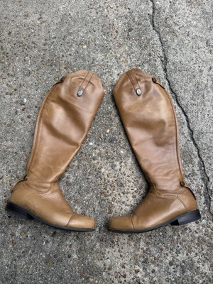 EIKI Custom Tall Leather Zip Riding Boots - Brown Equestrian Field Boot 8.5/25.5