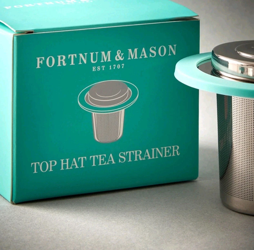 Fortnum & Mason Top Hat Stainless Silicone Tea Strainer- NWT