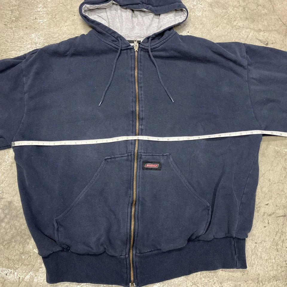 👾Dickies Navy Blue Vintage Streetwear Workwear Zip Up Hoodie Size  24 x 24 - Image 4 of 4