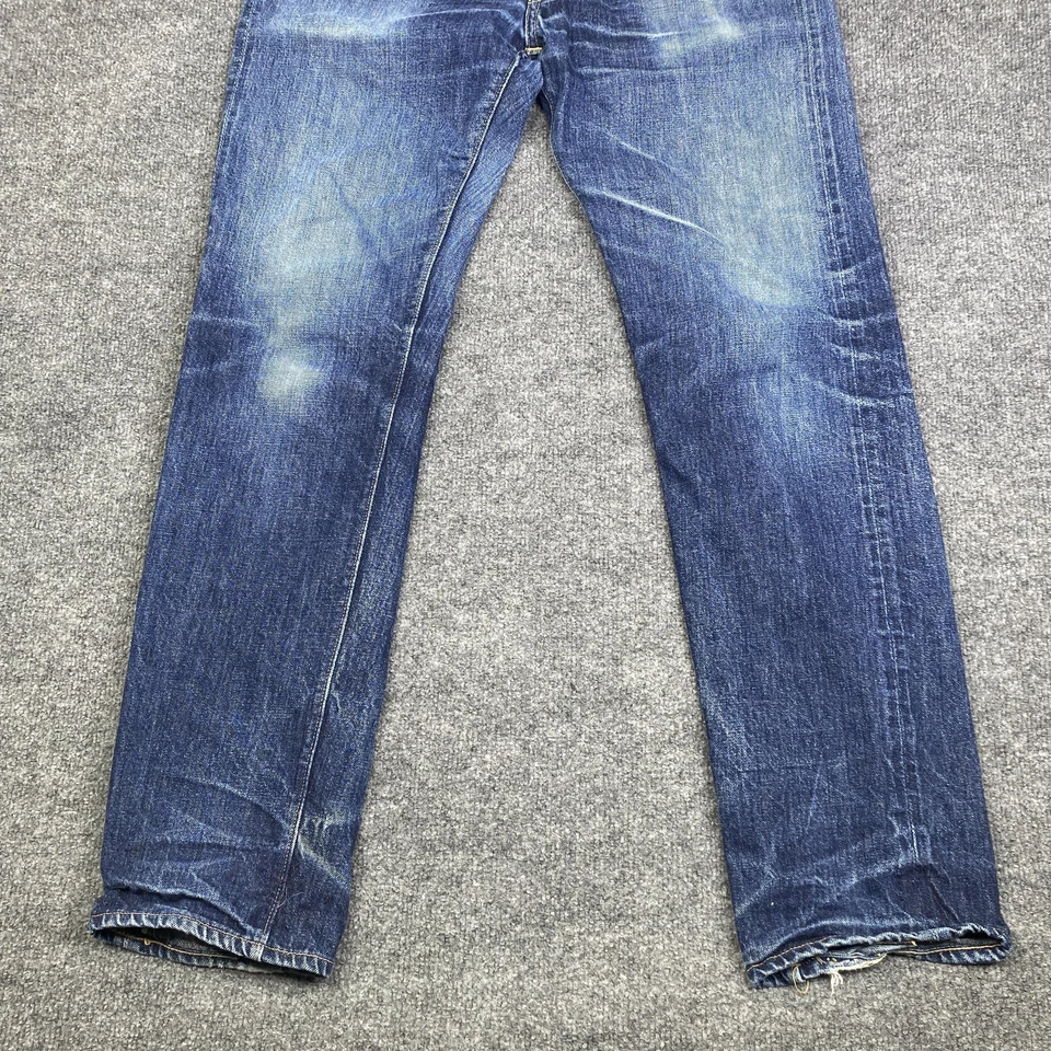 Pantalones de mezclilla Warehouse & Co para hombre 33 ribete azul pierna recta hechos en Japón Foto 3 de 4