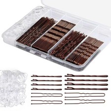 300 Pcs Bobby Pins Hair Kit with Storage 1 Count Pack of 300 , Brown