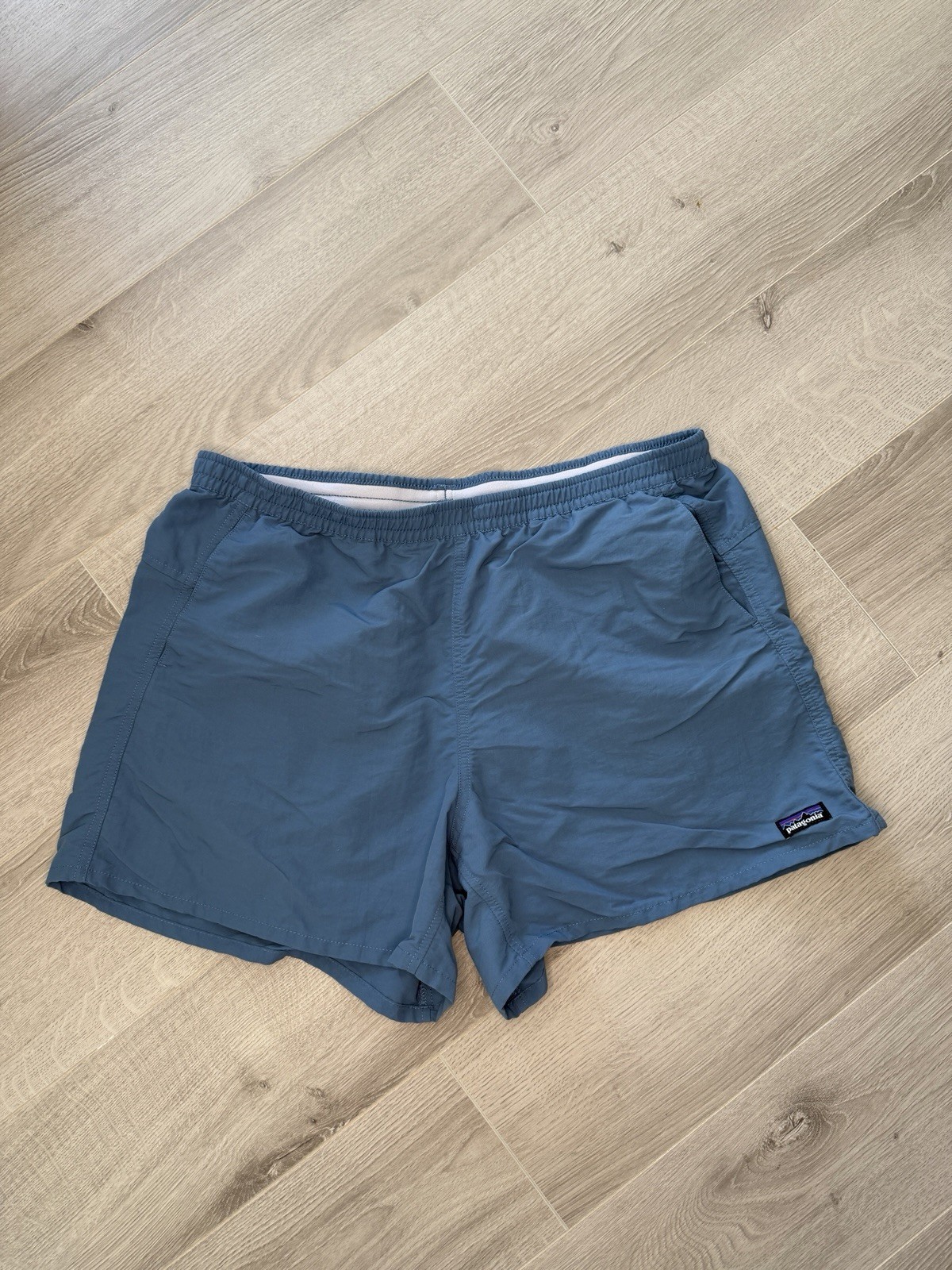 Patagonia Baggies 5in Shorts Women’s Large Slate Blue Nylon Swim Hiking