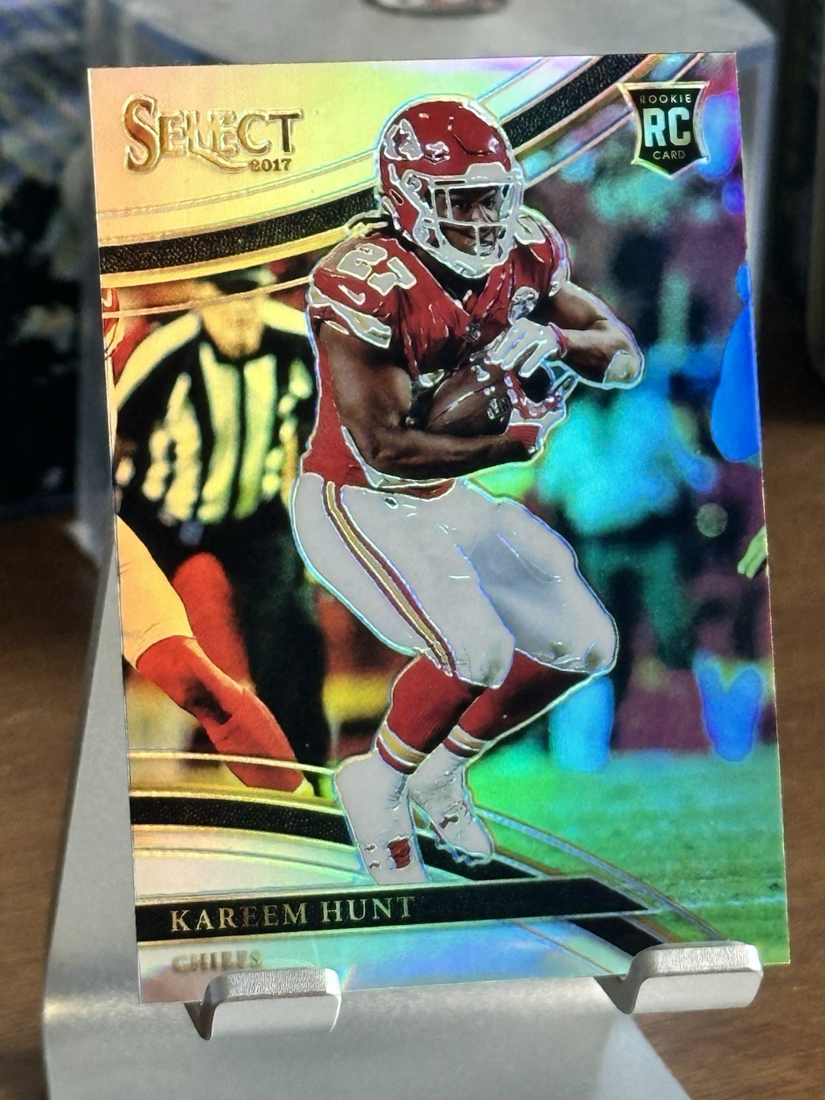 KAREEM HUNT 2017 PANINI SELECT FIELD LEVEL SILVER PRIZM RC #238 CHIEFS