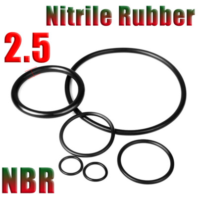O Ringe Nitrilkautschuk Öl Resistent Draht Durchmesser 2.5mm Dichtring Schwarz