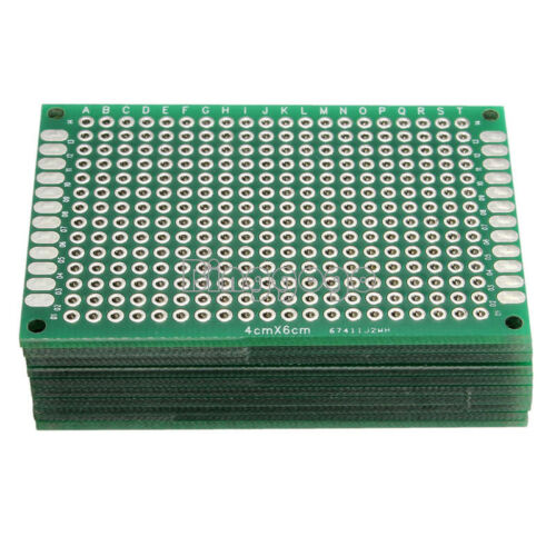 10PCS Double Side Prototype PCB Bread Board Tinned Universal 4x6cm 40x60mm FR4 - Picture 1 of 4