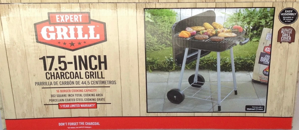 Expert Grill 17.5 Charcoal Grill with Wheels Black