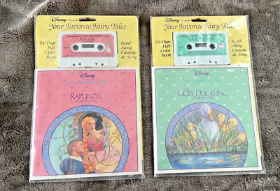 Disney Your Favorite Fairy Tales 2 Read Along Story Books With 2 Cassette Tapes