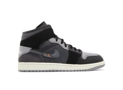 Jordan 1 Mid Inside Out Black Gray Men 8 DM9652-001 