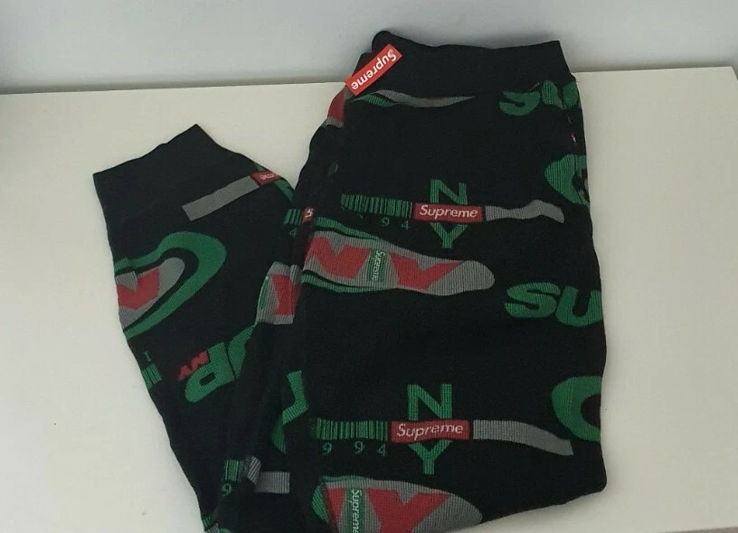 FW18 Supreme NY Waffle Thermal black pant size XL pants trousers New with tag