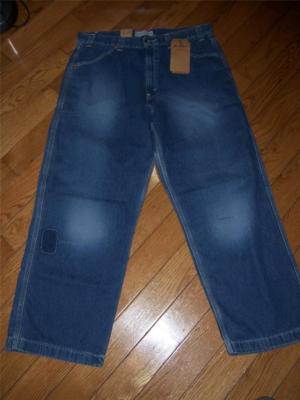 NEW MEN'S LEVI'S SIGNATURE DISTRESSED FINISH WORKER DENIM JEANS W 32 L 30   BLUE