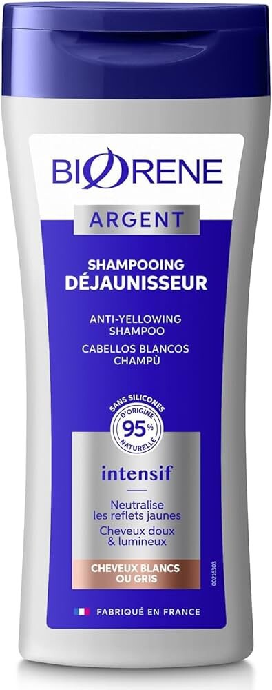 Duo de shampooing déjaunisseur intensif BIORENE Argent de 200ml pour l'éclat