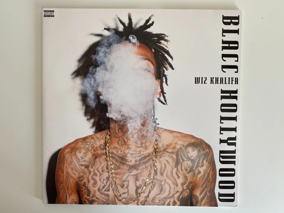 Wiz Khalifa Blacc Hollywood Vinyl LP Hip Hop Black & White Split Records Mint - Image 2 of 4