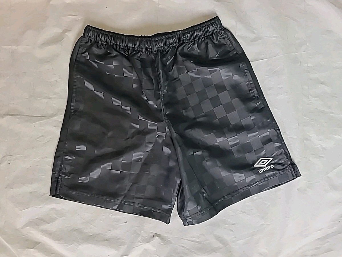 UMBRO Black Checkered Checkerboard Soccer Shorts Men's Size Medium