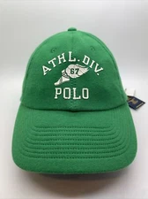 Polo Ralph Lauren 67 ATHL. DIV P-Wing Hat Cap Green Snapback NWT One Size