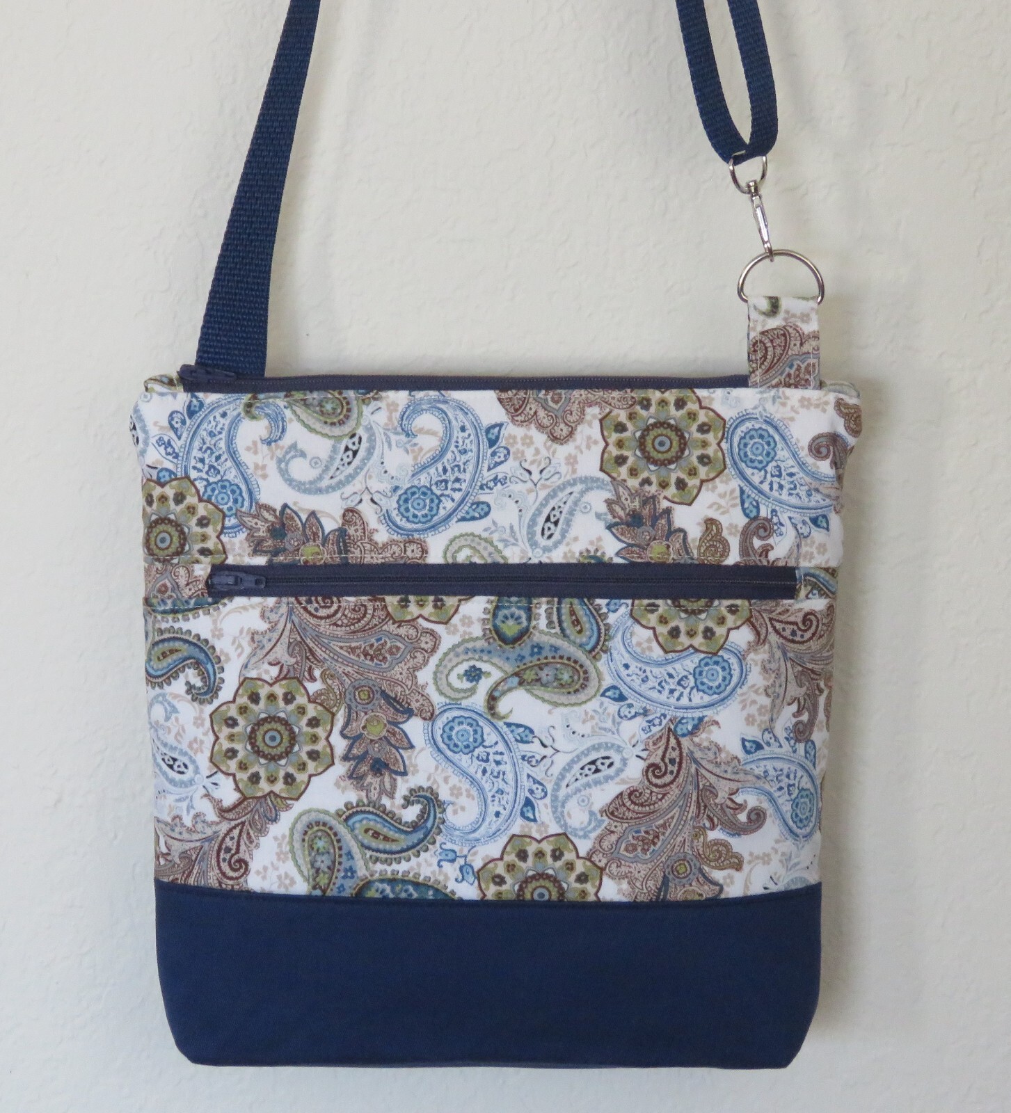 Crossbody bag in Paisley Print w/ Adjustable Strap ~ Handmade ~ Great Gift-image