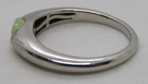 Sterling silver & opal vintage Art Deco antique band ring - size P - Picture 11 of 14
