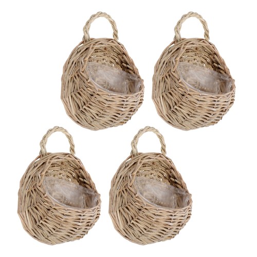 Set of 2 Hängekorb Aus Rattan Wandkörbe Hängekörbe Zum Organisieren - Bild 5 von 12