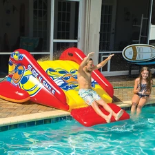 WOW Sports Slide N Smile Inflatable Pool Slide with Sprinklers for Kids