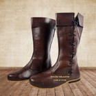 Medieval Ren Faire Costume Boots Viking Medieval Leather Boots with laces Sca