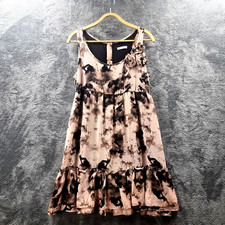 TARGET Womens Dress Size 10 Beige Brown Sleeveless Scoop Neck A-line Casual