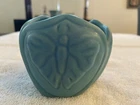 Van Briggle - Signed Luna Moth/Butterfly Pottery Vase, 3” Tall, Lt Blue, PO-LN