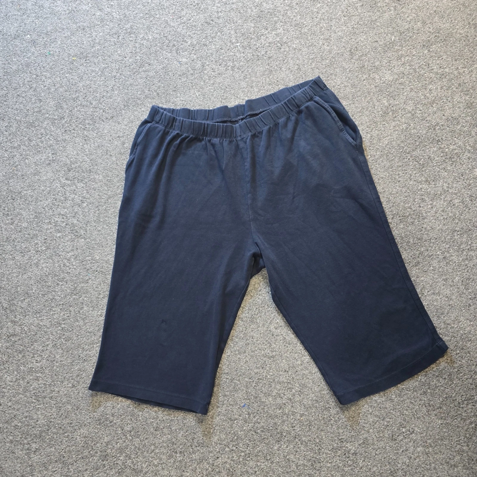 Lands End Pants Women Size 1X Blue Sport Knit Capri Cropped Pull On Casual Basic