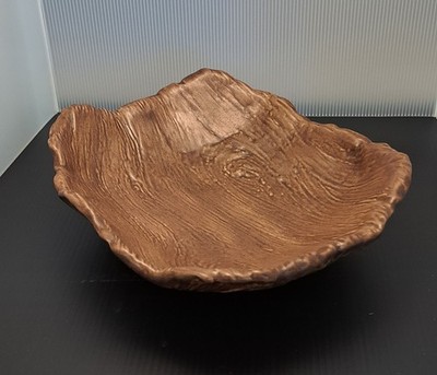 Unique Wood Pattern Ceramic Nut/Candy Tray, Platter, Deco 
