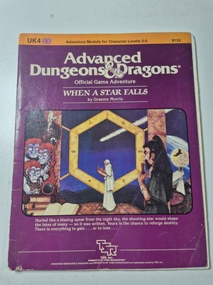 UK4 When A Star Falls, AD&D 1st ed, TSR, mapsheet included