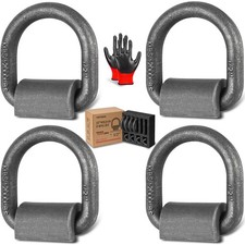 4 Pack 12 Heavy Duty Weld-on Forged D Ring 12 Inches D-ring Trailer Tie D...