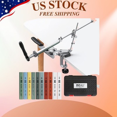 NEW RUIXIN PRO RX-009 Knife Sharpener Kit 10 Whetstones 360° Fixed Angle Aluminu