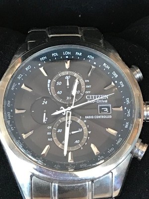 Citizen Men's Eco Drive AT Chrono R Controlled Stainless Steel Bracelet Watch