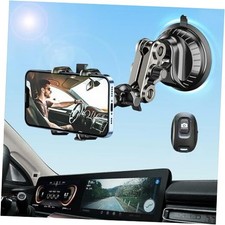 Car Phone Mount Video Recording, Universal 360 Rotating Arm Suction Cup Black