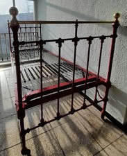 Französisches Bett Antik Gusseisen Messing Frankreich