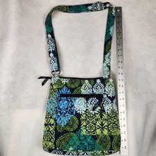 Vera Bradley Quilted Crossbody Bag in Blue and Green Paisley Print