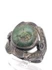 Vintage Navajo Stamped Green Turquoise Sterling Silver  Ring 7.2g Sz 6.5